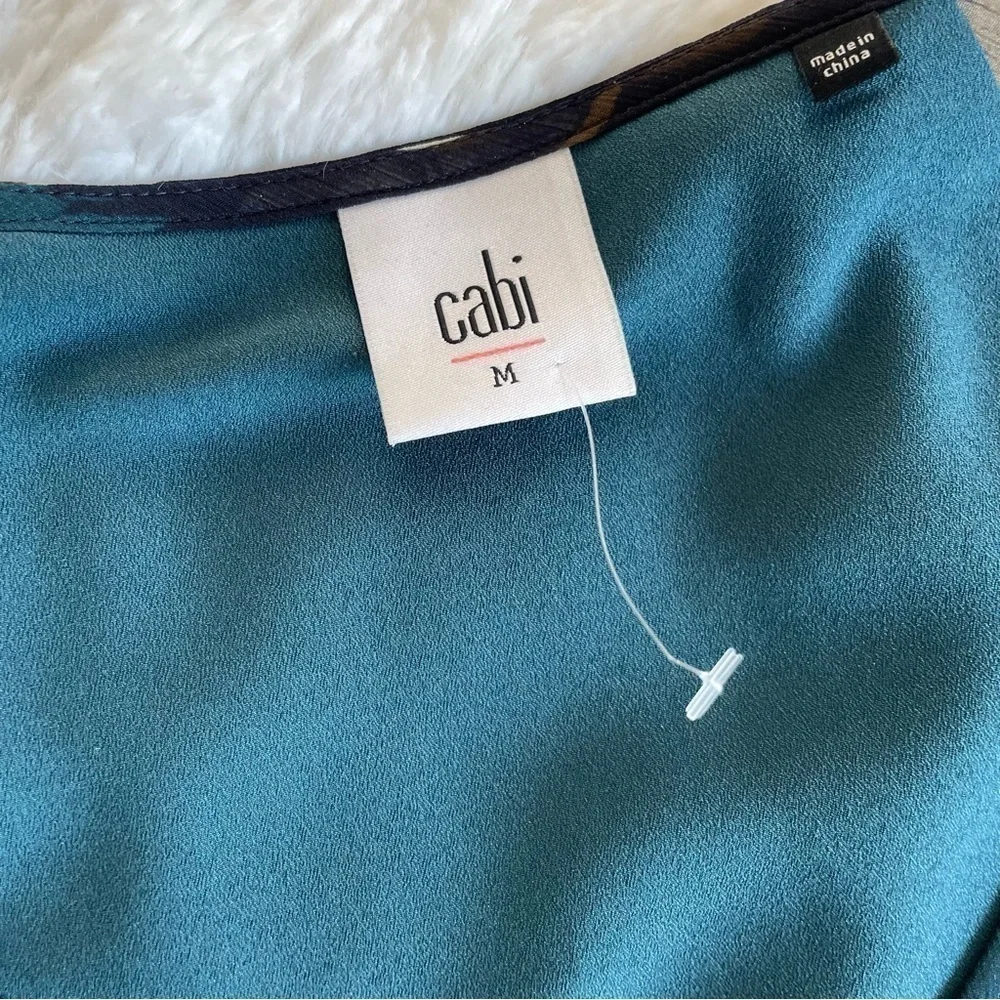 CAbi |โ Floral Blue & Tan Sheath Dress, medium - Picture 7 of 10